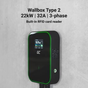 Green Cell Wallbox 22kW s Displejem i Utičnicom Type 2, RFID - Slika 4