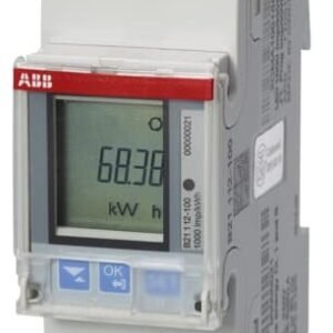 ABB B21 112-100 Energy Meter, Modular, DIN Rail, 1 Phase, 65 A, 220 to 240 Vac, Class B, Pulse Output, RS485