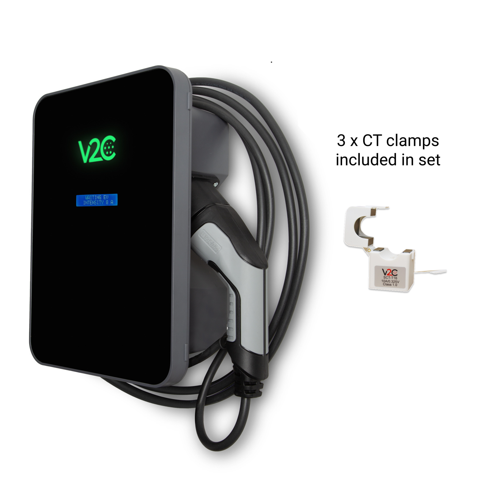 V2C Trydan 11kW, Display, Type 2 cable, 3x CT clamps - Image 1