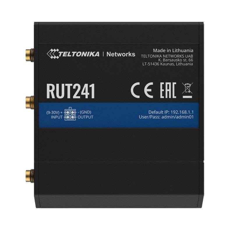 RUT241 Industrial Cellular Router 4G LTE (Cat 4), 3G, 2G, Wi-Fi, WAN Failover, RMS - Image 2