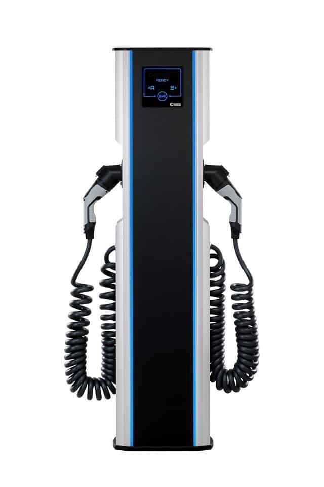 ELINTA CITYCHARGE V2 Plus with Eichrecht certification   - 2×22 kW Type 2 cables, 4G / LAN / Wifi / RFID - Image 1