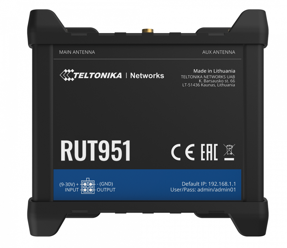 Teltonika RUT951 Industrial Cellular Router 4G LTE (Cat 4), 3G, 2G, Dual Sim, Wifi - Image 2